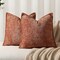 Pack of 2 Burnt Orange Fall Decorative Throw Pillow Covers 18x18 Cozy Soft Chenille Accent Vintage Square Couch Pillow Covers for Home Decor Bed Sofa Living Room